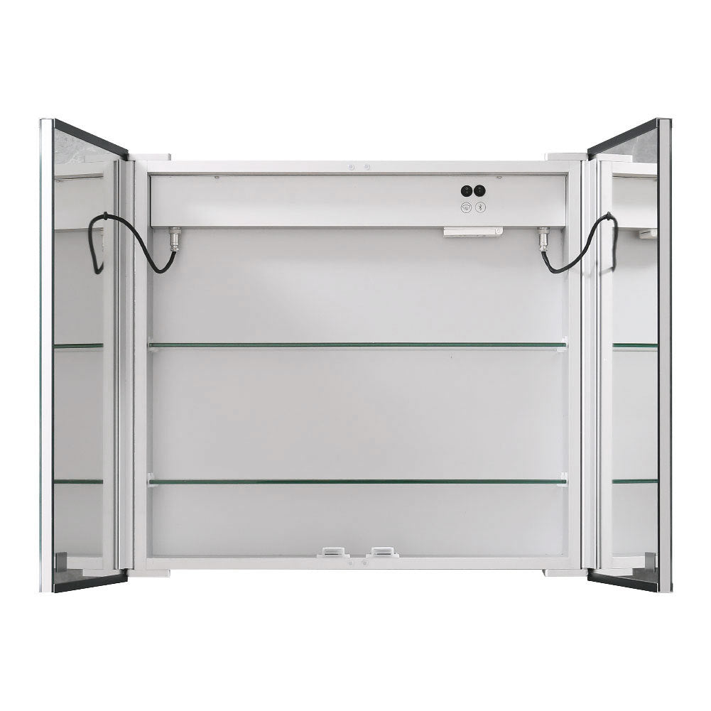 LED Light Up Double Door Bathroom Mirror Cabinet