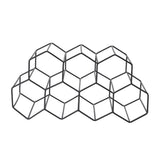 Black Metal 34.5cm W Countertop Hexagon Wine Rack