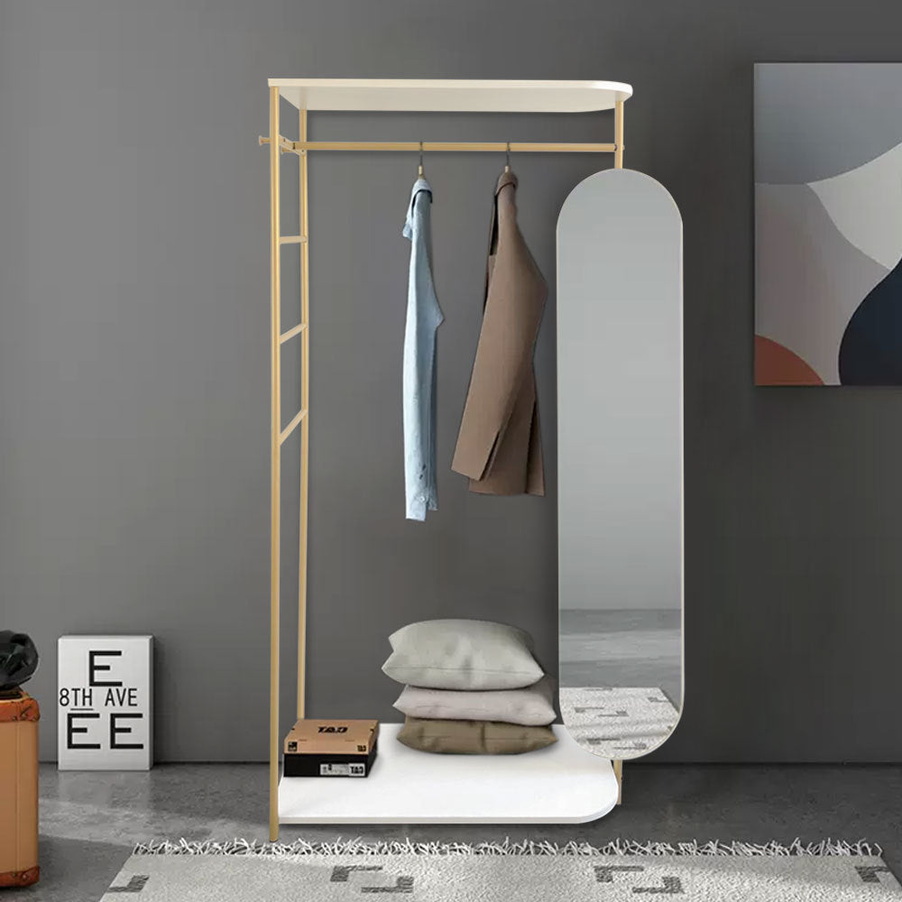 Modern Metal Clothes Rail with Mirror