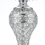 Luxury Crystal Umbrella Bedroom Table Lamp Chrome Base