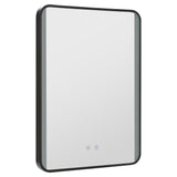 Black Framed Rectangular LED Light Bathroom Vanity Mirror
