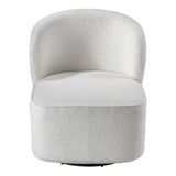 White 66cm W Chic Upholstered Swivel Chair