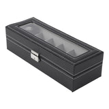 Faux Leather Watch Display Case with 6 Slots