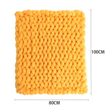 Yellow 100cm Handwoven Chunky Knit Throw Blanket