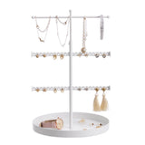 White 3 Tier Retractable Jewelry Display Stand