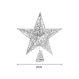 LED Light Up Christmas Tree Topper Star Xmas Ornament Home Party Decoration, Silver 25X28CM