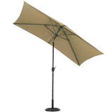 250 cm H Outdoor Waterproof Rectangular Parasol, with Round Base