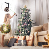 30 Pieces Christmas Tree Hanging Ornament Set Real Pine Cone Dyed with White Paint