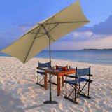 250 cm H Outdoor Waterproof Rectangular Parasol, with Round Base