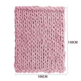 100x150CM Hand Woven Chenille Blanket for Couch and Bed,Pink