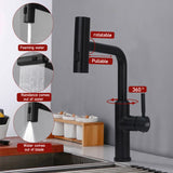 Rotable Pulldown Kitchen Mixer Tap,Black