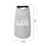 Grey Adjustable Straps Laundry Backpack Bag Portable Storage Clothes Bag