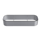 Silver 240cm Oval Shaped Galvanized Steel Raised Garden Bed