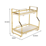 2 Tier Kitchen Bathroom Storage Organiser Rack Gold