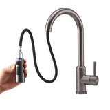 Grey Modern Single Handle Kitchen Faucet