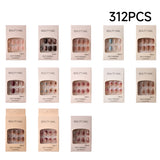 312PCS Press On Nails Glossy Fake Nails DIY Manicure Set