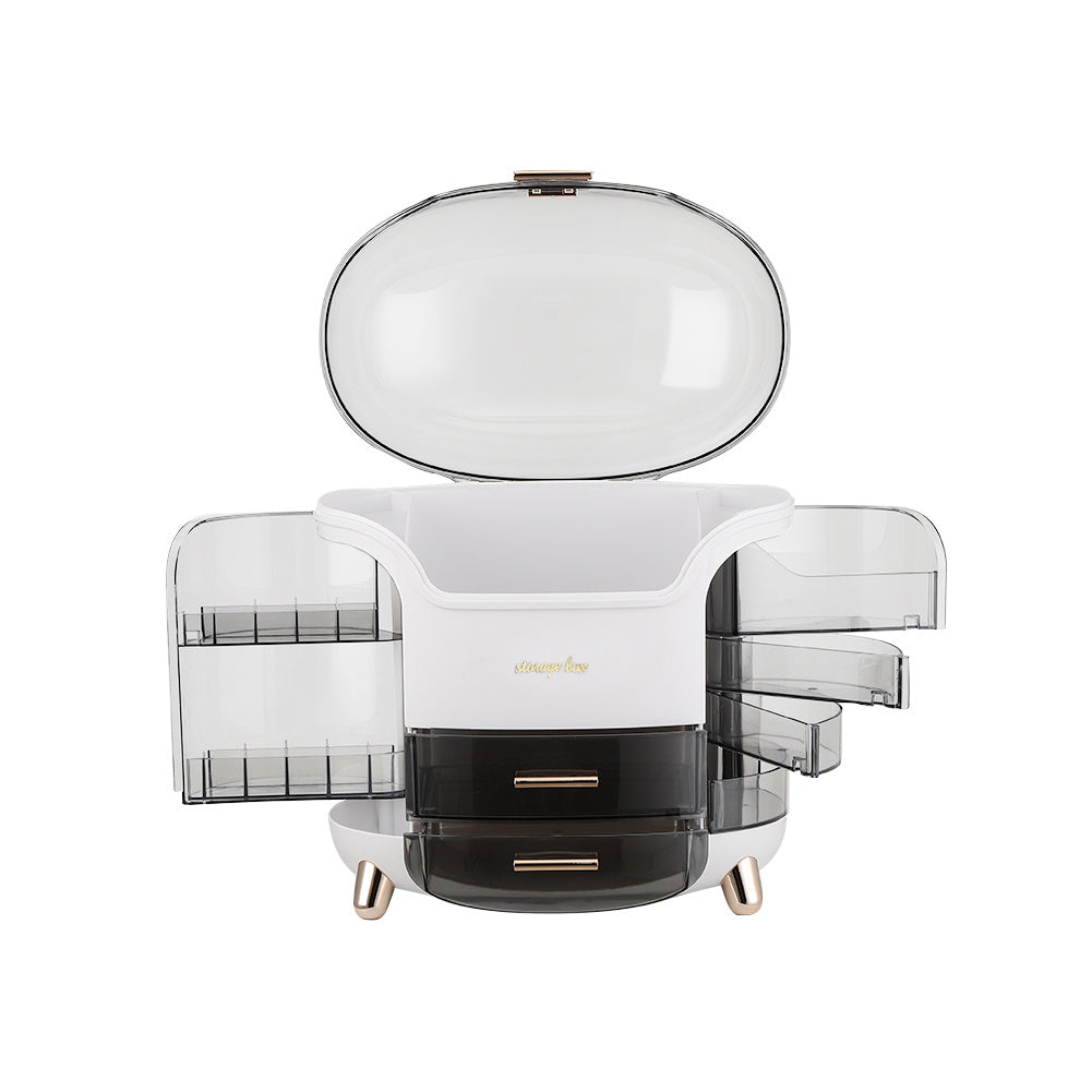 White Large Makeup Storage Box Organizer with Drawers