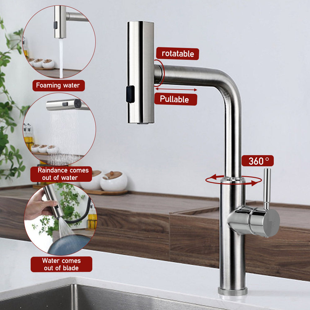 Rotable Taps Rotable Pulldown Kitchen Mixer Tap,Chrome – Thehotsale