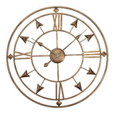 Vintage Gold Metal Roman Numerals Wall Clock