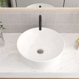 Modern Counter Round White Bathroom Sink Art Basin