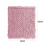 80x100CM Hand Woven Chenille Blanket for Couch and Bed,Pink