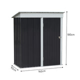 Charcoal Black 3x5ft Storage Shed with Shelves