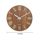 Modern Luminous Wood Silent Roman Numeral Wall Clock