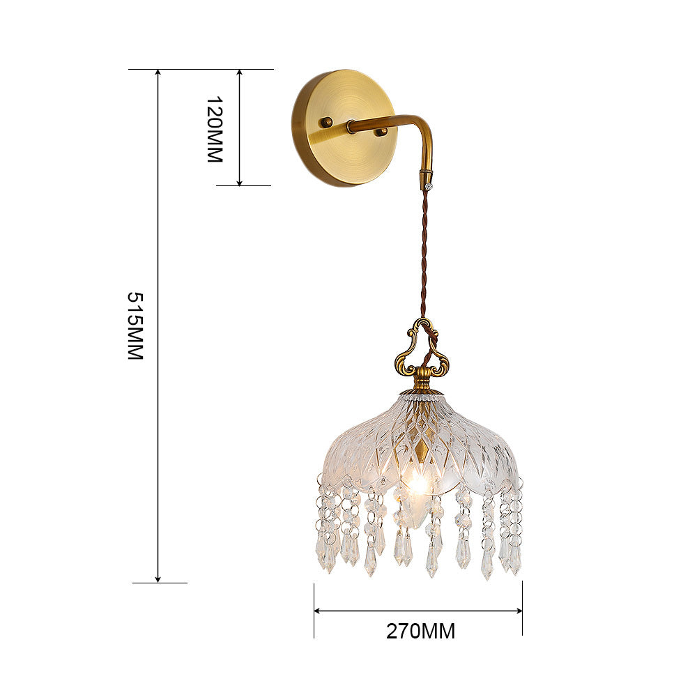 51.5cm Single Light Glass Wall Sconce