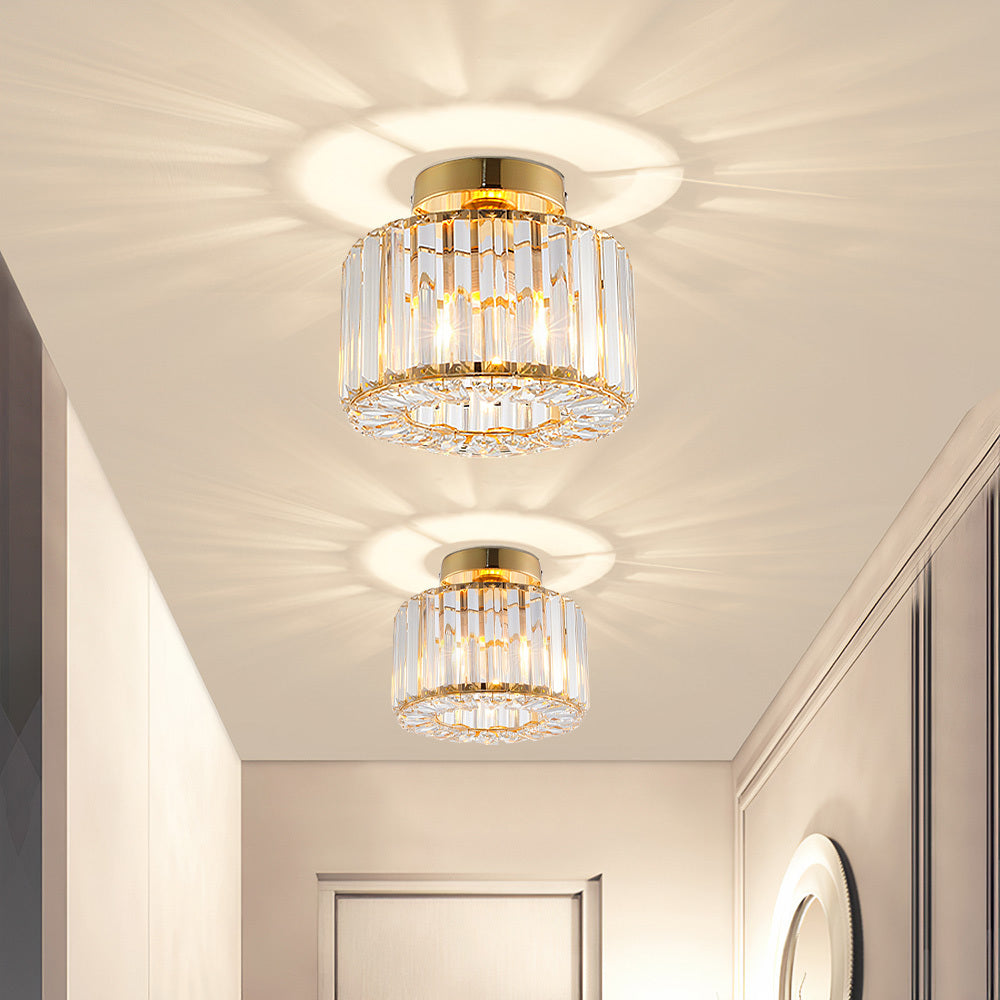 Gold Round 23x18cm Crystal LED Ceiling Light