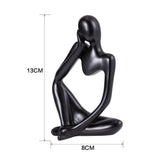 Black Thinker Resin Tabletop Abstract Decor