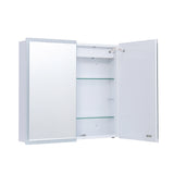 Double Door Frameless Mirror Storage Cabinet with LED Lights