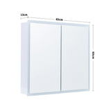 Double Door Frameless Mirror Storage Cabinet with LED Lights