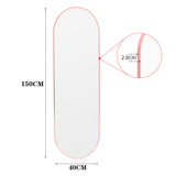 Modern Oval Metal Full Length Wall Mirror Rose Gold