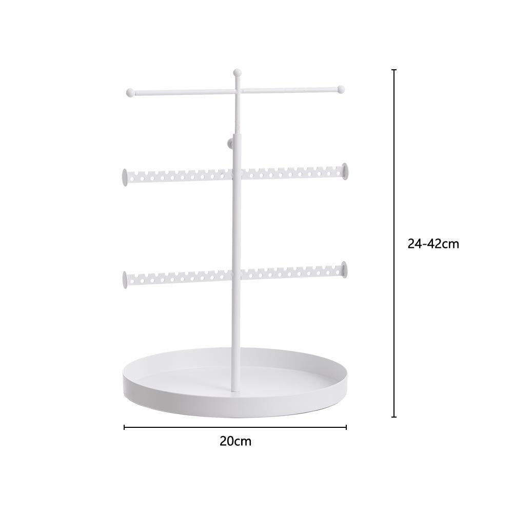 White 3 Tier Retractable Jewelry Display Stand