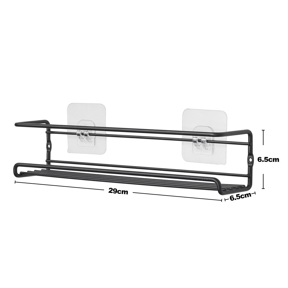Set of 4 Wall Mount Black Metal Wire Spice Rack