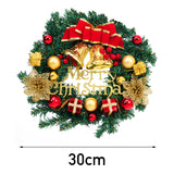 30cm Christmas Artificial Wreath with Xmas Bells Bow Knots