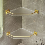 Gold Acrylic Bathroom Corner Shelf Shower Organiser