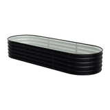Anthracite 240cm Oval Shaped Galvanized Steel Raised Garden Bed
