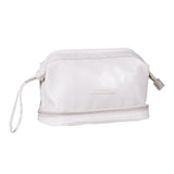 White Double Tier Large Travel Makeup Bag