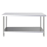 150CM Kitchen Work Table Steel Frame with Lower Shelf