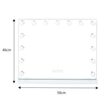 White Hollywood LED Vanity Mirror with Bluetooth