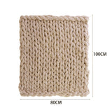 80x100CM Hand Woven Chenille Blanket for Couch and Bed,Khaki