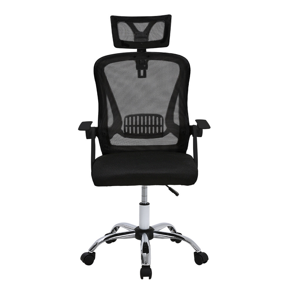 Swivel Office Chair with HeadrestBlack