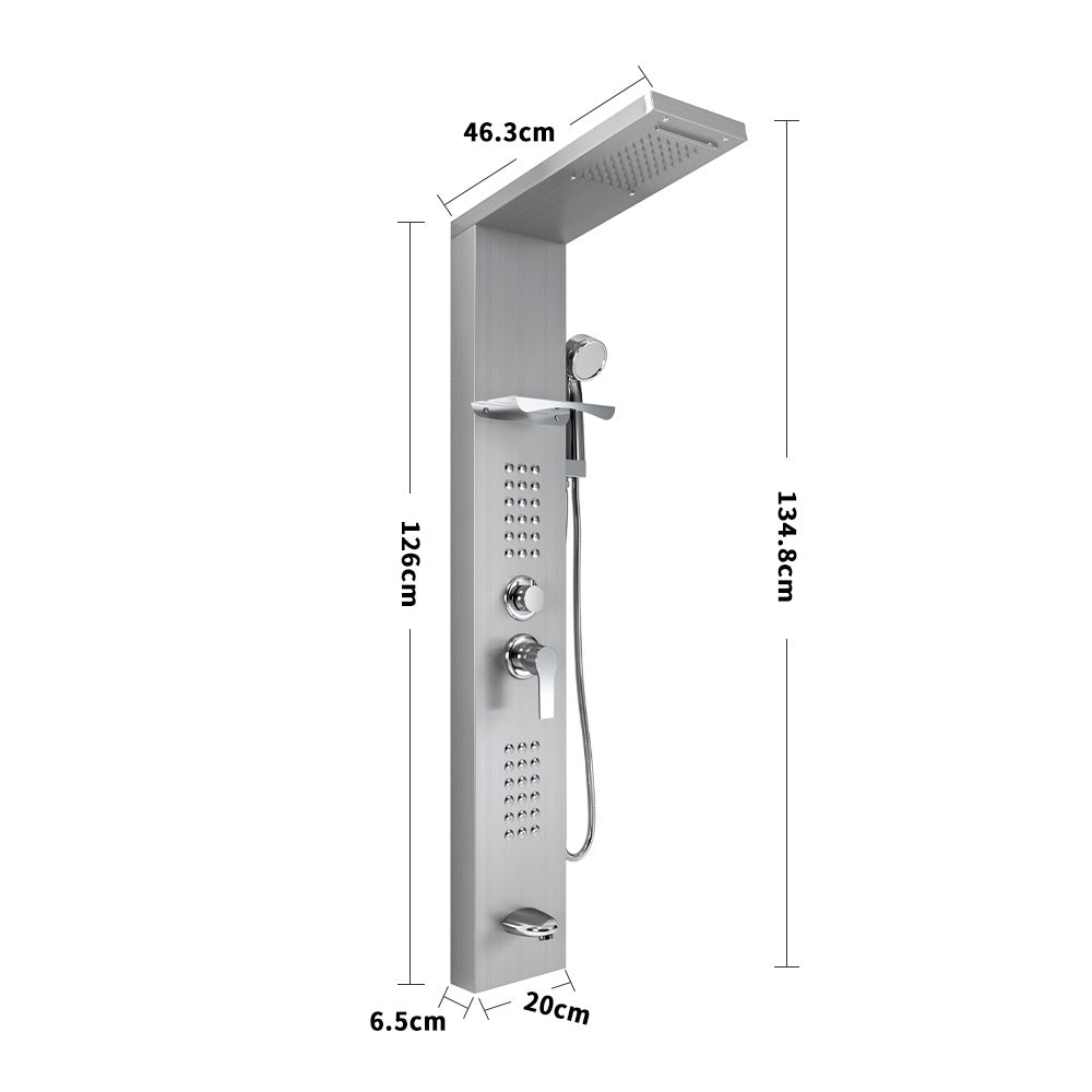 Wall Mounted Thermostatic Mixer Shower Panel Tower with Shelf