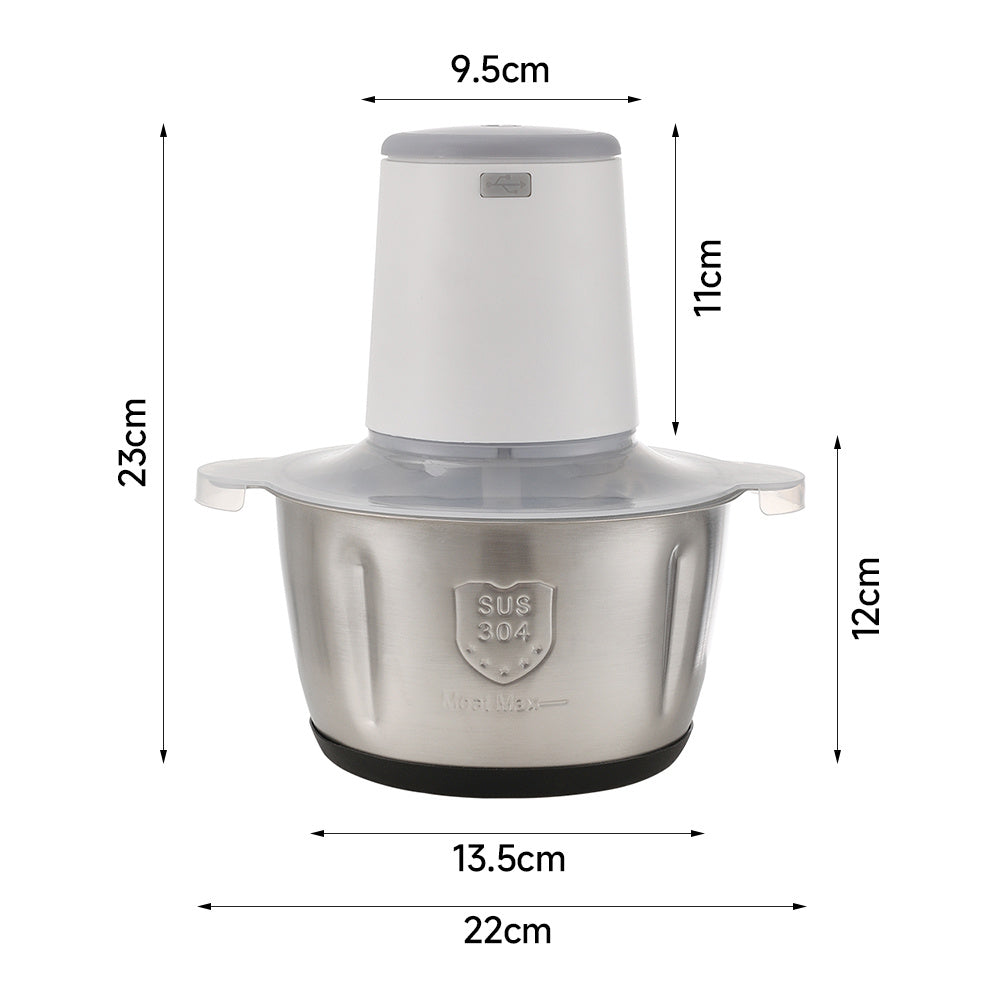 Electric Wireless 2L Stainless Steel Kitchen Meat Mincer