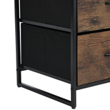 Medieval Style Wooden Storage Cabinet with Two Drawers