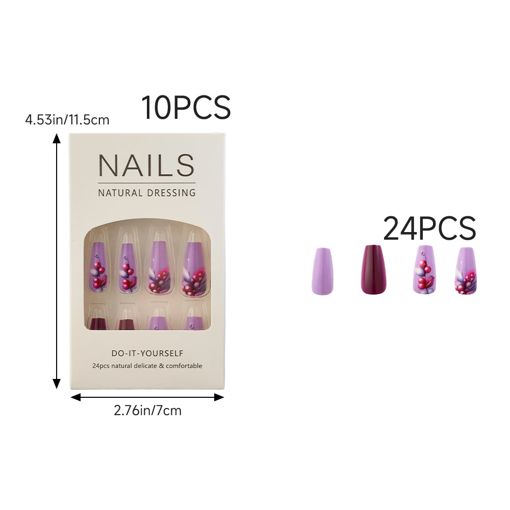 240PCS Colourful Press On Nails Glossy Fake Nails DIY Manicure Set
