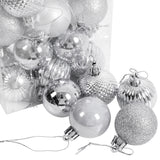36 Pieces Silver Xmas Ball Christmas Tree Deluxe Bauble Set