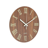Modern Luminous Wood Silent Roman Numeral Wall Clock
