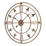 Vintage Gold Metal Roman Numerals Wall Clock